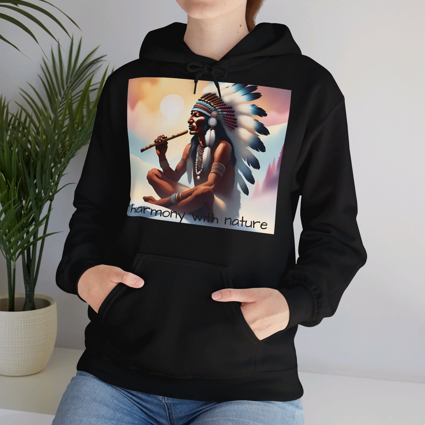 In Harmony With Nature Themed Unisex Hoodie